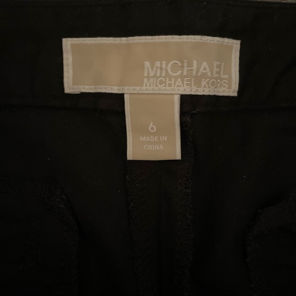 MICHAEL Michael Kors Black Straight Leg Ankle Silver Zippered Staple Pants - Picture 8 of 12